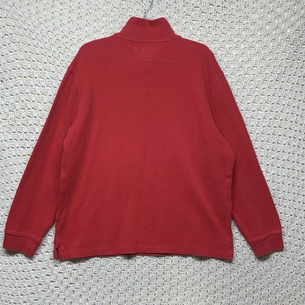 Polo Ralph Lauren‎ Sweatshirt Mens XL Red  1/4 Zip Pullover Adult 100%Cotton Vtg